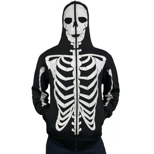 Offre Spéciale de haute qualité Logo personnalisé unisexe pleine fermeture éclair à capuche strass coton sweat à capuche décontracté hommes - Product Image 2