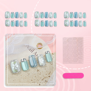 Vente en gros de thé glacé Long Island haut de gamme fait à la main Short boutique trapézoïdal Nail Art portable en relief 3D pour les ongles - Product Image 3