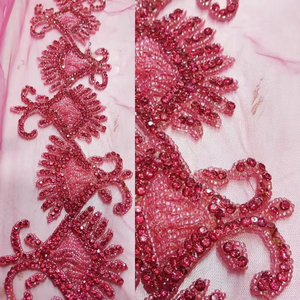 Pure <b>Beaded</b> Embroidery Lace Fabric for Bridal Garments Bags Elegant Embellished Fabric for Dress Making and Crafts - Product Image 4