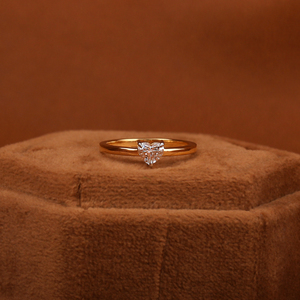 Solitaire <b>Heart</b> <b>Shape</b> Claw Setting Trendy Ring Elegant Design Wedding Ring With Lab Created Diamond in 18KT Yellow Gold - Product Image 1