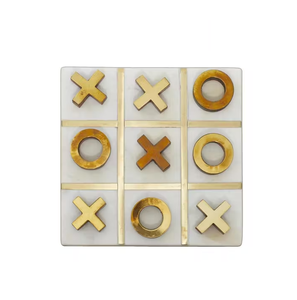 Vente en gros incroyable ensemble de jeu de morpion en marbre blanc de la plus haute qualité pour les enfants - Product Image 4