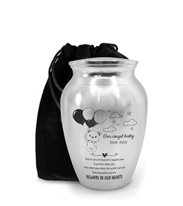 Personalized Baby Urn Stainless Steel Decorative <b>Keepsake</b> Engraved <b>Memorial</b> Urn for Child Loss of Custom Size Silver Urns - Product Image 1