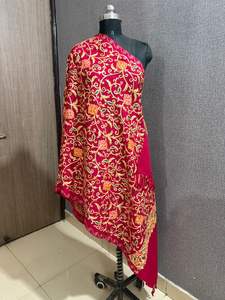 Kashmiri Royal Luxury Woolen <b>Shawls</b> Winter Fashion for Women Direct From India Embroidery stoles for <b>wedding</b> favors - Product Image 2