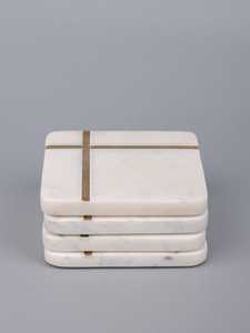 จานรองแก้วเซรามิกลายหินอ่อนพิมพ์ยูวีพร้อมวัสดุรองแก้วสไตล์คลาสสิก - Product Image 4