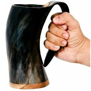 Taza de cerámica tallada vikinga natural hecha a mano para café o cerveza personalizada para uso en el hogar, hotel, restaurante, directo desde la India - Product Image 3