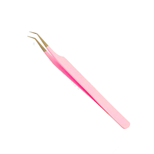 Pinces à cils professionnelles en acier inoxydable or rose personnalisées, antistatiques, antimagnétiques, poignée confortable, antidérapante - Product Image 5