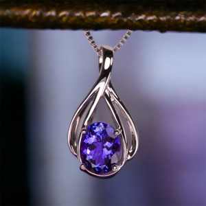 <b>Infinity</b> Bale Oval Tanzanite Pendant <b>Necklace</b> - Product Image 2