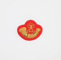 Badges de tambour brodés 3D en strass or sur fond vert, sur mesure, à coudre sur tissu