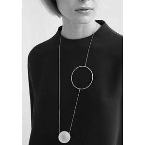 Collar Largo Minimalista con Colgante, Chapado en Oro, Diseño Geométrico de Círculos, Joyería para Mujer, Ideal para Fiestas - Product Image 1