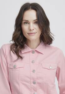 Venta caliente última chaqueta de mezclilla de mujer glaseado Rosa bolsillos en el pecho Botón de sujeción diseñado para mujeres para todas las estaciones comodidad - Product Image 2