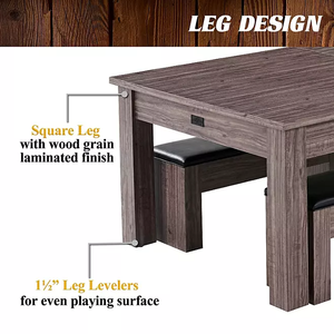 Bàn bida 7ft có ngăn đựng bi, bàn ăn 3 trong 1 và bàn bóng bàn kèm phụ kiện trò chơi - Product Image 4