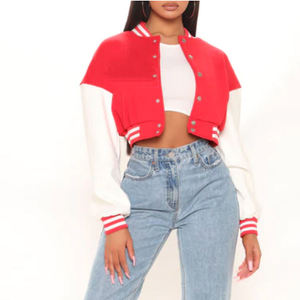 2025 nouvelle mode peau de mouton manches veste universitaire pour les femmes conception personnalisée broderie respirant en gros Varsity vestes - Product Image 1