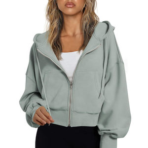 Hot Selling Zip Over Women Winter Thick Thermal Lightweight Fleece Unlined Cropped <b>Running</b> breathable <b>hoodies</b> In 2026 - Product Image 1