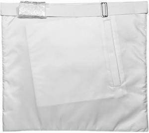 Masonic Blue Lodge Fellow Craft <b>Apron</b> with Rosettes MA022 Pocket at the rear Finest quality <b>white</b> watermarked ribbon - Product Image 2