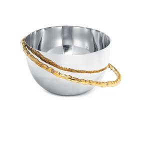 Bol de lavage en acier inoxydable avec support en forme de feuille d'or Artisanat martelé Excellent bol de lavage - Product Image 6