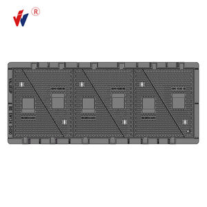 Couverture de regard de canalisation en fonte JRC14 carrée OEM ODM personnalisée, <span class=keywords><strong>peinture</strong></span> bitumineuse noire, D400 EN125, sécurité routière, double triangle, télécommunications - Product Image 2