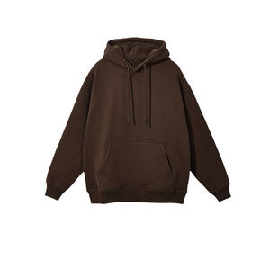 Sweat à capuche pour homme, 100% coton, doublé en polaire, coupe-vent, respirant, uni, coupe classique pour l'hiver - Product Image 2