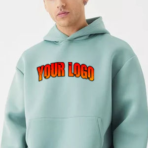 Ropa de lana gruesa de alta calidad Sudaderas con capucha de gran tamaño Logotipo personalizado Algodón Peso pesado Sudadera unisex Color sólido liso - Product Image 2