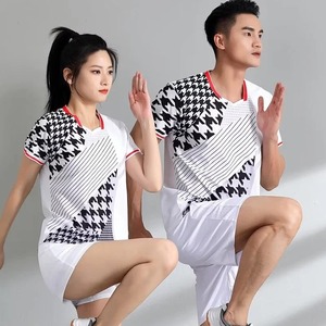 <b>Badminton</b> T-shirt for Men Women 2024 Quick Print Stripe in Volleyball Table Tennis Shirts Couple Pairs - Product Image 4
