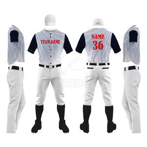 Los conjuntos de uniformes de béisbol personalizables más populares diseñan su propio logotipo patrón sólido hombres 100% poliéster secado rápido transpirable - Product Image 1