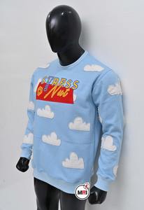 Custom Distressed Patch Embroidery Vintage cloud <b>Applique</b> Stitching Cropped Plain Front Embroidery Logo Hoodie For Men - Product Image 6