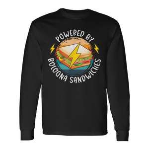 Camiseta de Manga Larga para Amantes de la Comida Italiana, Salchicha Baloney, Sándwich de Bologna Frito para Promociones - Product Image 1