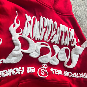 เสื้อมีฮู้ดผ้าฝ้าย100% สำหรับฤดูหนาวทรงโอเวอร์ไซส์ผ้าฟลีซระบายอากาศได้ดีดีไซน์แบบหยาบตัดด้านล่างมีฮู้ด - Product Image 5