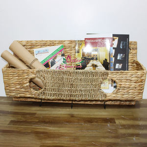 Handmade Woven Seagrass <b>Magazine</b> Rack <b>Storage</b> Shelf Display Stand for Home and Kitchen - Product Image 4