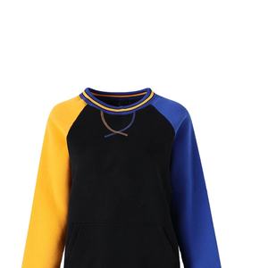 Sigma Gamma Rho Custom Winter 3-Tone <b>Black</b>-Yellow-Blue Embroidered Front Chenille Logo Unisex Crewneck <b>Fleece</b> Breathable - Product Image 5