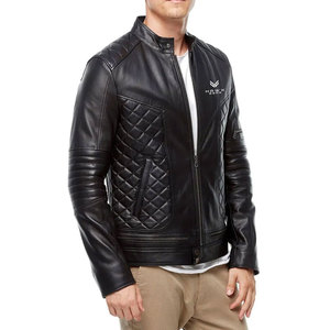 Chaqueta de Invierno para Hombre, 100% Cuero de Alta Calidad, Ecológica, Resistente al Viento, Gruesa, con Cierre, Informal, Transpirable, al por Mayor - Product Image 1