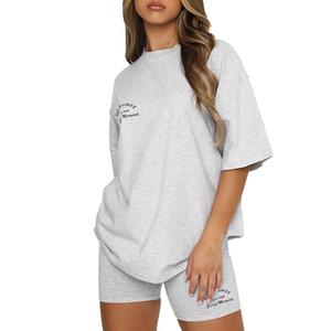 Conjunto corto personalizado para mujer, traje deportivo para mujer, conjunto de dos piezas, chándales personalizados para mujer, conjuntos bordados de talla grande para mujer - Product Image 4