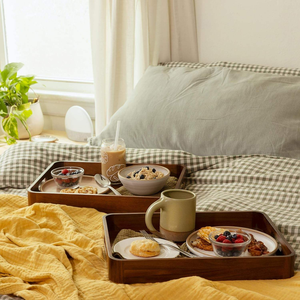 Juego de bandejas de madera para catering de comida rápida, bandeja de almuerzo de madera maciza hecha a mano - Product Image 2