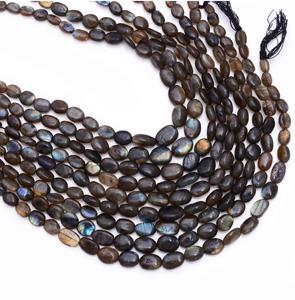 Perles de Labradorite Multi-Feu 4mm Ovales Grises Lisses Naturelles en Verre Cristal pour Fabrication de Bijoux Certifiées par un tiers Rares - Product Image 2