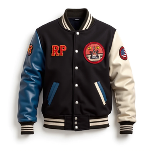 Chaqueta Bomber de Cuero con Mangas de Camuflaje Recubiertas, Diseño Personalizado, Unisex, Primavera, Motociclista, Venta al Por Mayor, Alta Calidad, Fabricante OEM - Product Image 3