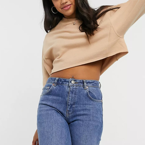 Wholesale Custom Heavyweight Long Sleeve Women Crop <b>Top</b> Sweatshirts / Custom Logo Streetwear Women Pullover Sweatshirts - Product Image 1