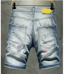 Summer Season Stretchable Polyester/Nylon Front Eco-Friendly Breathable Distressed Washed <b>Ripped</b> <b>Denim</b> <b>Shorts</b> Fashion for Men - Product Image 2