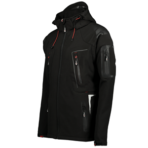 Chaqueta Softshell con capucha de poliéster Musthave de alta calidad para hombres elegante chaqueta impermeable para exteriores para hombres - Product Image 3