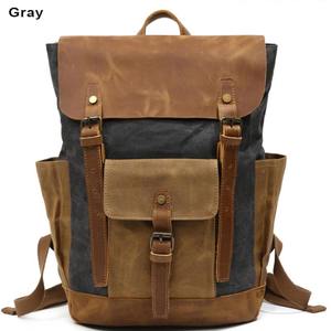 Leather Canvas Luxury Backpack Vintage Travel Hiking School Laptop <b>Rucksack</b> Lightweight Eco-Friendly <b>Large</b> Capacity LCBP-0080 - Product Image 1