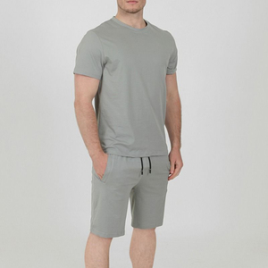 Conjunto de Camiseta y Pantalones Cortos con Estampado DTG Personalizado por el Fabricante, Conjunto de Dos Piezas de Algodón para Hombre - Product Image 4