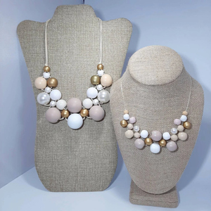 Perles en bois de style européen Perles en bois rondes Bijoux de mode Colliers Boucles d'oreilles Femmes Design de luxe - Product Image 6