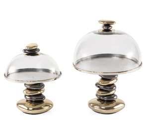 Ensemble de 2 présentoirs à gâteaux en acier inoxydable Supports à gâteaux décoratifs personnalisés pour fêtes d'anniversaire, mariages ou événements Présentoir à gâteaux - Product Image 3