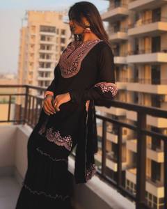 Vêtements indiens et pakistanais, costume Sharara en faux georgette pour les festivals et les soirées, costumes Sharara de créateur - Product Image 5