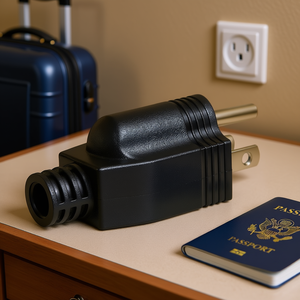 Black Universal Travel <b>Adapter</b> with AC Wall Socket Male American <b>Plug</b> Convenient for Traveling - Product Image 3
