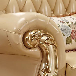 Juego de sofá europeo clásico para sala de estar, teca de Natural Color, caoba, Suar, madera maciza, madera duradera para Hotel o Villa 091023 - Product Image 6