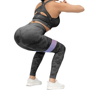 High Quality <b>Women's</b> Active Yoga <b>Pants</b> New Style Digital <b>Camo</b> Print Full-Length High-Waisted Gym Leggings Drawstring Closure Bra - Product Image 2