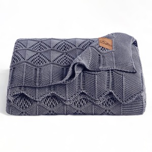 Manta de punto Dalisa Emily, ligera y transpirable para todas las estaciones para cama, sofá, sofá, viaje - Product Image 1