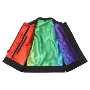 Chalecos de cuero negro de moda de súper alta calidad personalizados para hombres bolsillo superior acolchado elegante forro interior multicolor - Product Image 4