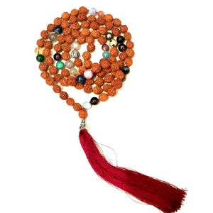 ลูกปัดรูดราคชาคุณภาพสูงจาก Rudra Gems ทำจากหินธรรมชาติ 9 เม็ด 108 เม็ด ถักด้วยมือ สร้อยคอแบบมala  งานฝีมือจากผู้อื่น - Product Image 4