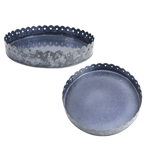 Bandeja de servicio de metal galvanizado de diseño moderno Bandeja de postre simple para hotel en casa para ocasiones Plantas Fabricante de exportación directa - Product Image 1