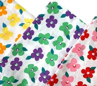 Tissu imprimé floral en popeline 100 % coton DM, motifs de roses, pour robes, jupes, textiles de maison, vêtements pour bébés filles
